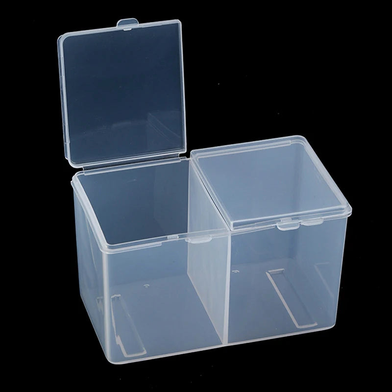 Holder Container Case Independent Double-compartment Cotton Pads Swab Qme Transparent