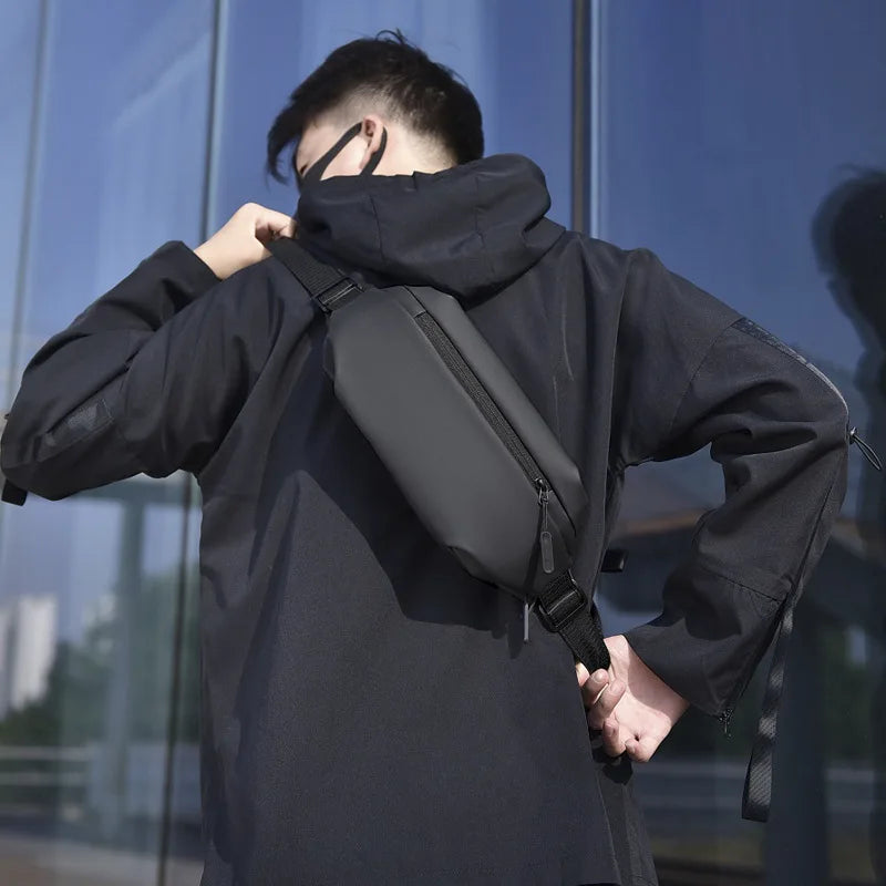 Men's Outdoor Multi-functional Crossbody Bag Breathable Business Qme
