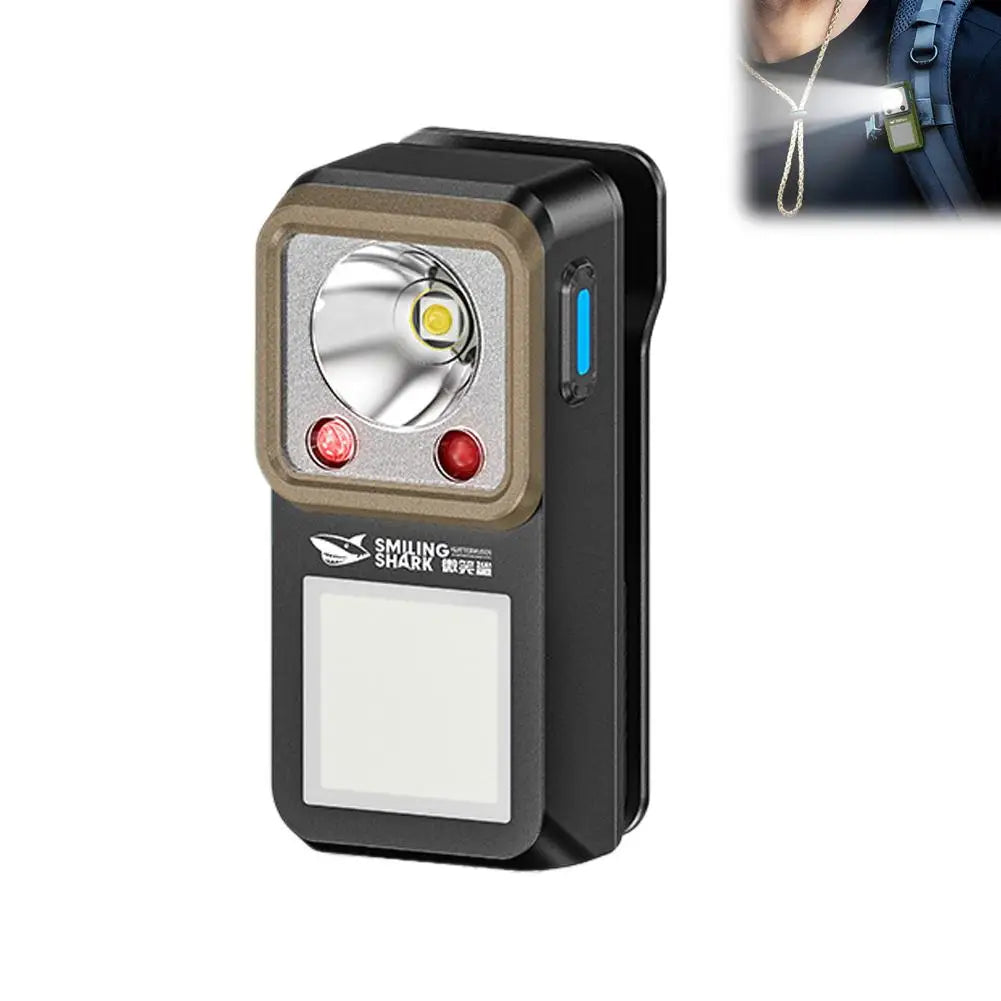 LED Magnetic Clamp Flashlight Clip-on Light Signaling Cycling Outdoor Qme B