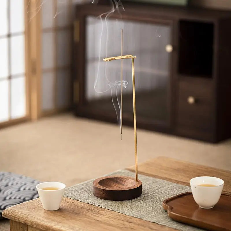 Creative Upside Down Incense Burner Incense Stick Holder Wooden Anti-Ash Design Incense Stick Meditation Spa Room Home Decor Qme