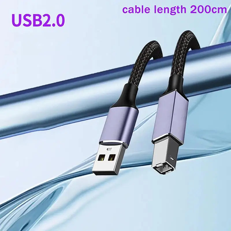 USB-C USB B 2 0 Printer Cable High-speed Braided Reliable Data Qme B3