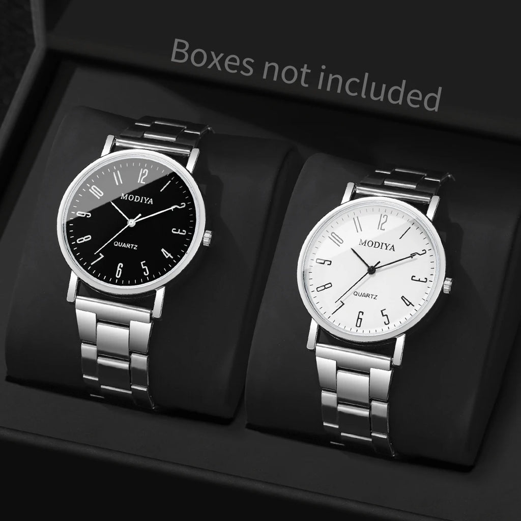 2 Pçs/set Homens Relógios de Negócios Moda Analógico Relógio de Quartzo Reloj Hombre (Sem Caixa) Qme 1