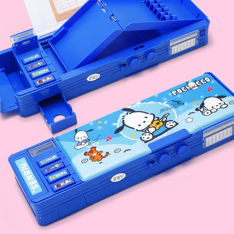 Melody Combination Lock Pencil Case Kuroomi Large-Capacity Multifunctional Student Pencil Case Qme 4