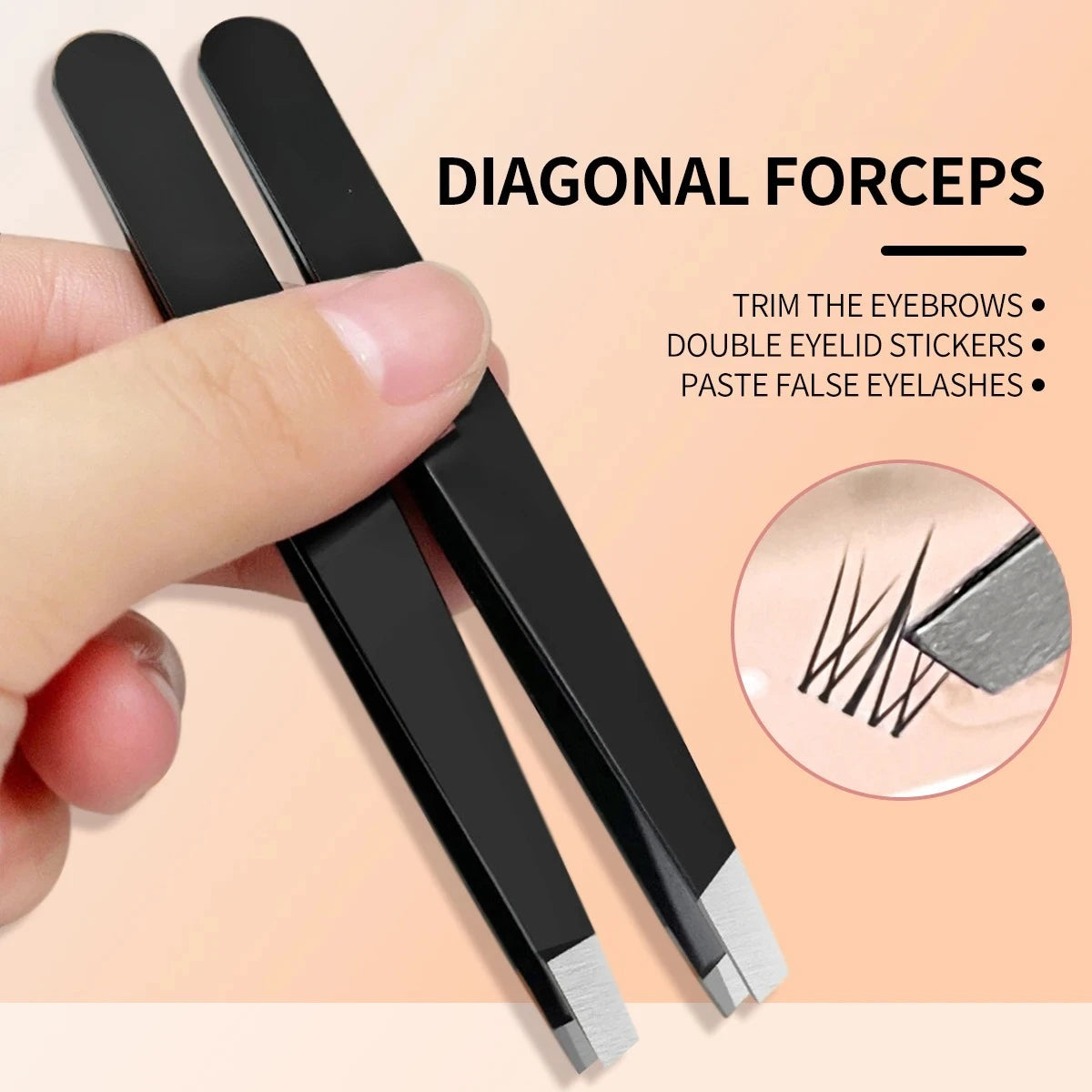 Eyebrow Tweezers Stainless Steel Slanted Clippers Fine Hair Remover Qme