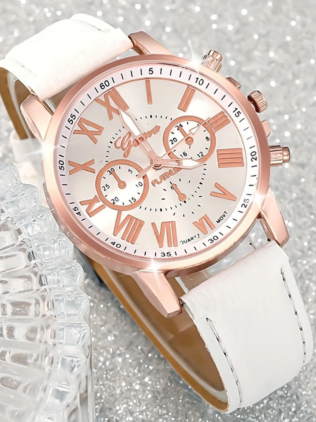 5PCS Women Watches Set Fashion Roma Dial Ladies Quartz Watch Casual Leather Band Wristwatches Relogio Feminino Reloj Mujer Qme