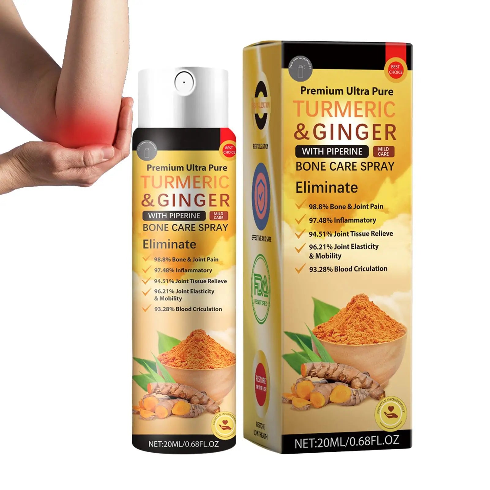 1pc Joint And Bone Spray 20ml Unisex Portable Soothing Liquid Joint Relaxing Spray for Shoulders Waist Back Neck Feet Nighttime Qme