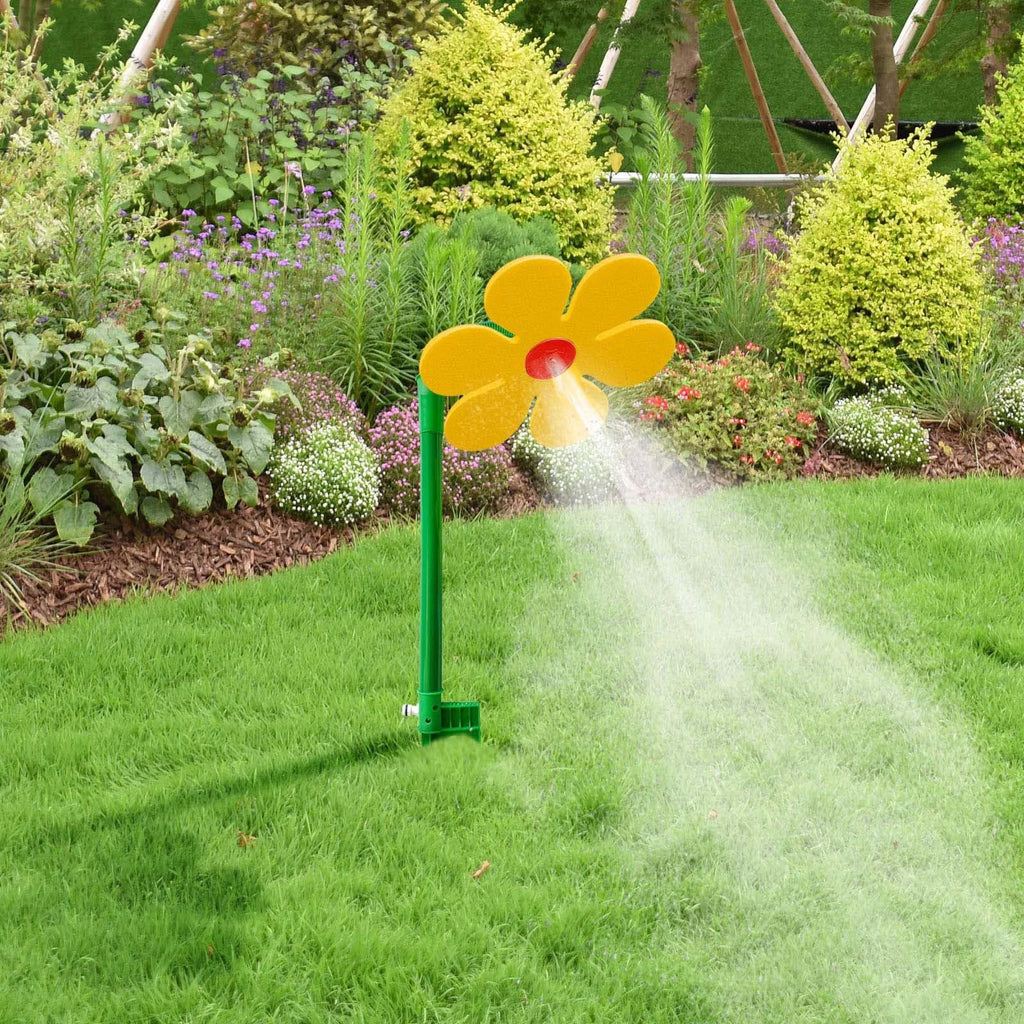 NEW Crazy Spin Sprinkler Flower Shape Dancing Daisy Sprinklers 360 Rotating Water Spray for Yard Lawn Watering Garden Decor Qme
