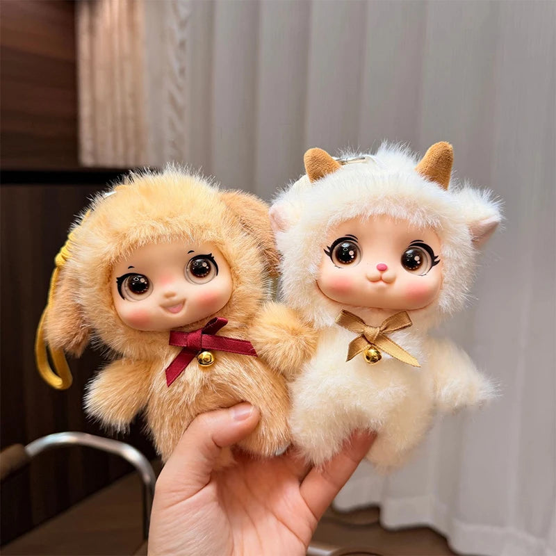 Cute Family Series Animals Vinyl Face Plush Forest Doll Pendant Qme