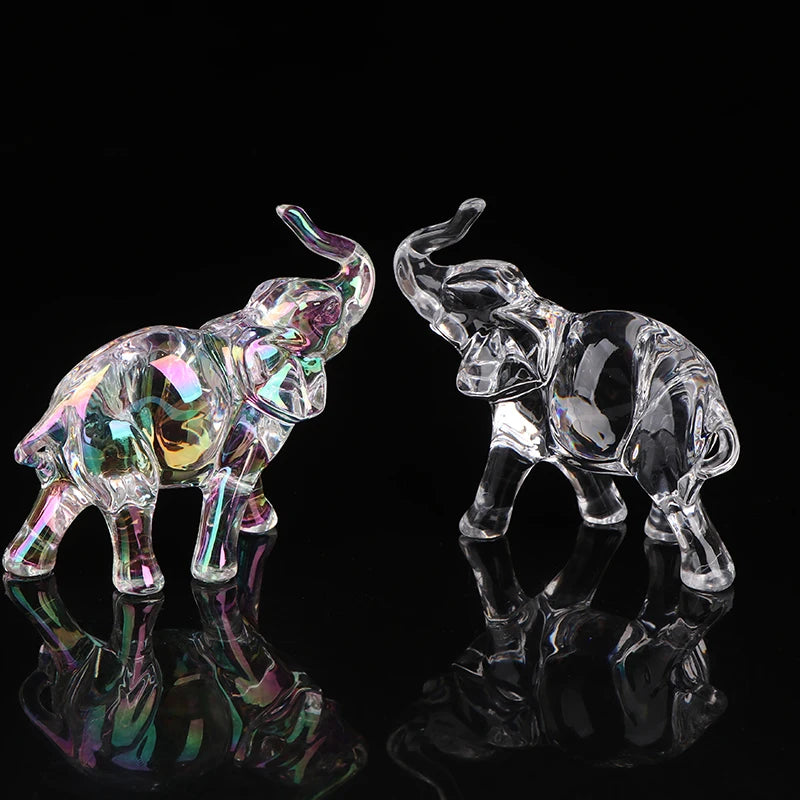 Cute Crystal Elephant Statue Mini Animal Baby Ornaments Handicraft Qme