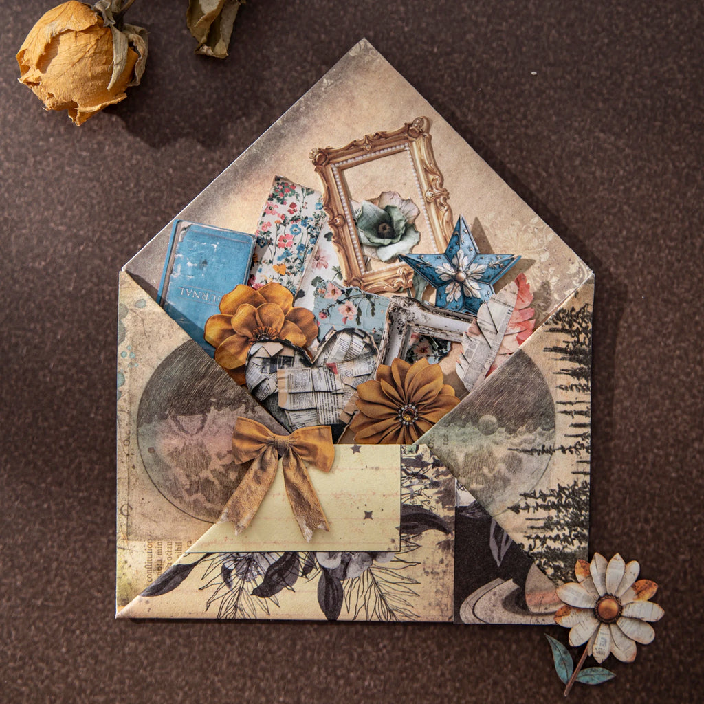 30 Sheets/Bag Vintage Floral Theme Stickers for Scrapbooking DIY Collage Material Phone Case Frame Computer Decoration Qme