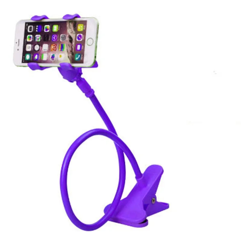 360 Clip Mobile Phone Holder Stand Portable Flexible Lazy Bed Desktop Bracket Smartphones Desk Bed Mount Stand Car Mount Bracket Qme PURPLE