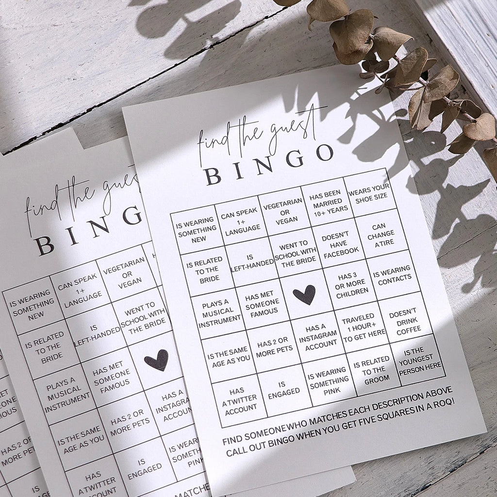 10/20 Piece Find Your Guest Bingo Game (10 Cards) Fun Bridal Shower Game Activity, Bridal Shower, Wedding Decorations, Rehear Qme