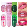 Mini Capsule Color Change Lip Gloss Lip Oil Makeup Glitter Moisturizing Transparent Shiny Glossy Nutritious Liquid Lipstick Qme B Set -3pcs