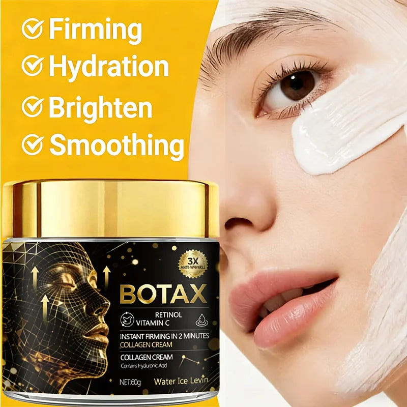 Firming Cream with Hyaluronic Acid, Collagen & Retinol, Deeply Moisturizes & Refines Skin, Day & Night Use, All Skin Types. Qme