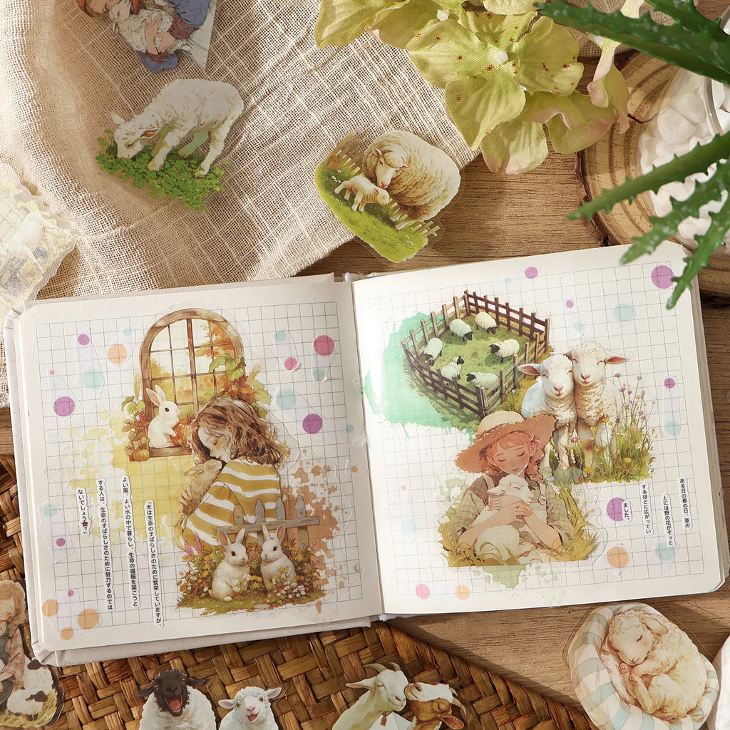 40 Sheets Cute Cartoon Pet Theme Stickers for DIY Scrapbooking Guitar Phone Case Notebook Decoration Art Craft Supplies Qme