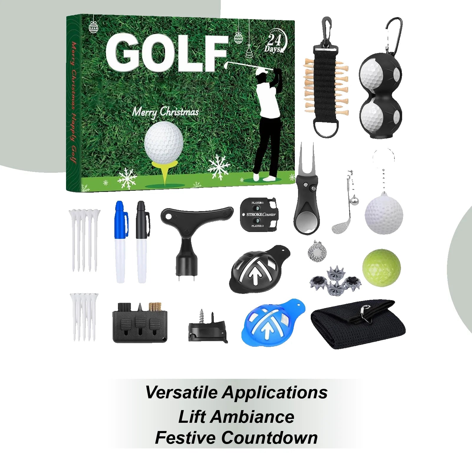 Christmas Countdown 24 Days Golf Accessories Christmas Holiday Countdown For Women Men Teens Boys Girls Father Husband Boyfriend Qme A China Mainland