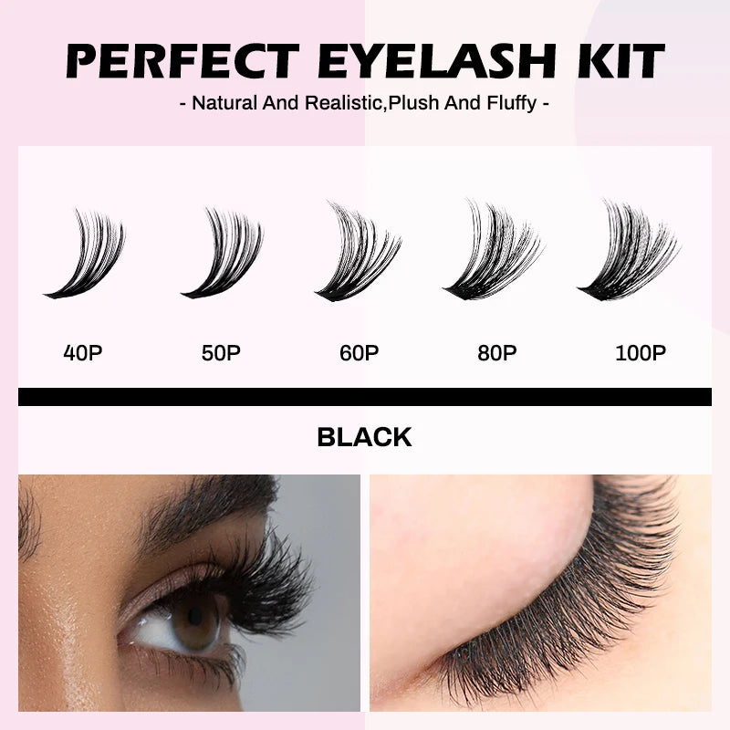 NATUHANA 20D 30D 40D 50D 60D 80D Cluster Eyelashes DIY Individual Qme