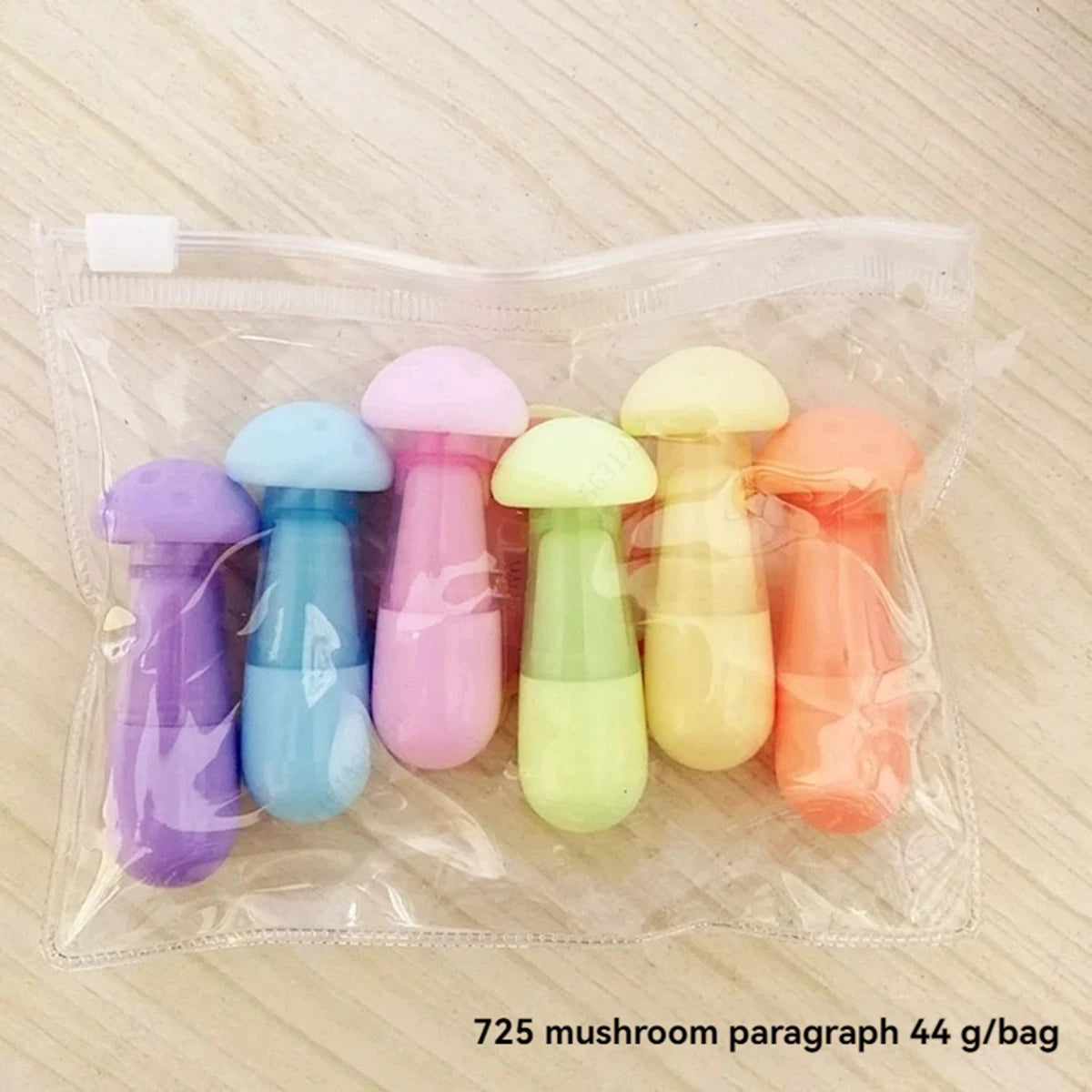 6PCS/Set Leaves Mushroom Cute Kawaii Highlighter Pen Kawaii Chalk Marker Pens Stationery School Supplie Qme 725-Mushroom