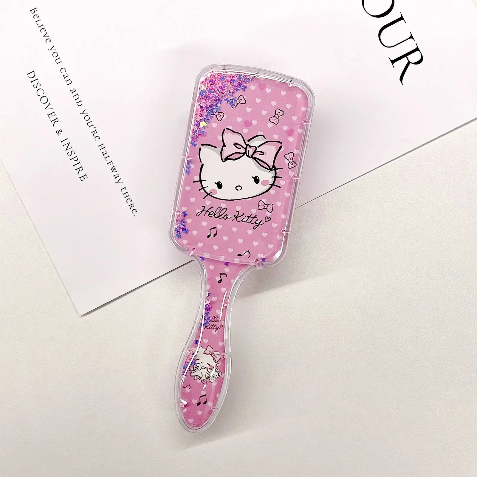 Hello Kitty Kuromi Square Clear Comb Cartoon Cushion Comb Hair Comb & Scalp Massager Air-Cushion Comb Qme 1