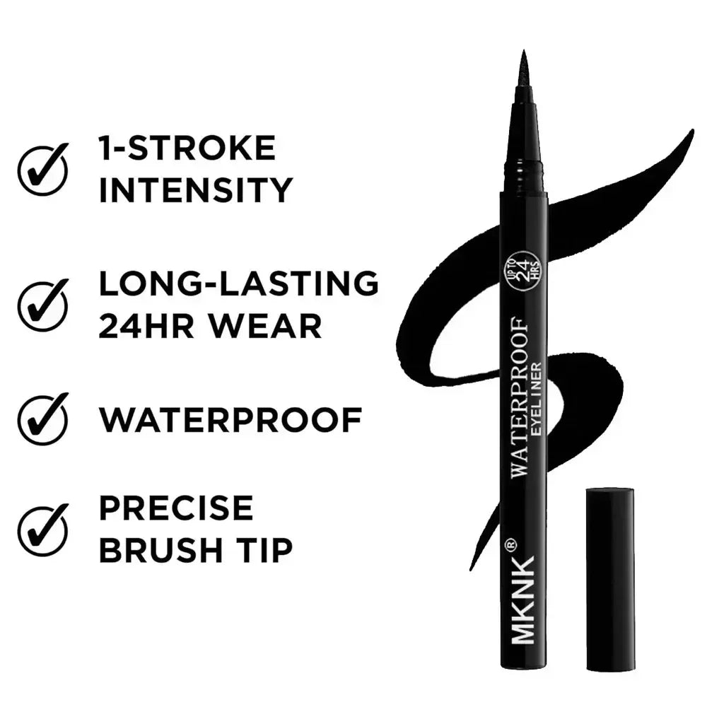 1/2 PCS Black Quick-Dry Eyeliner Pencil - 24H Lasting Smooth Matte Waterproof Anti-Smudge Liquid Eyeliner Makeup for Eyes Qme