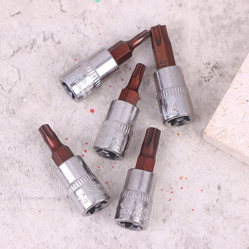 Torx Screwdriver Bits 1 Drive Socket Head Tools T15 T20 T25 T30 T40 Qme one size