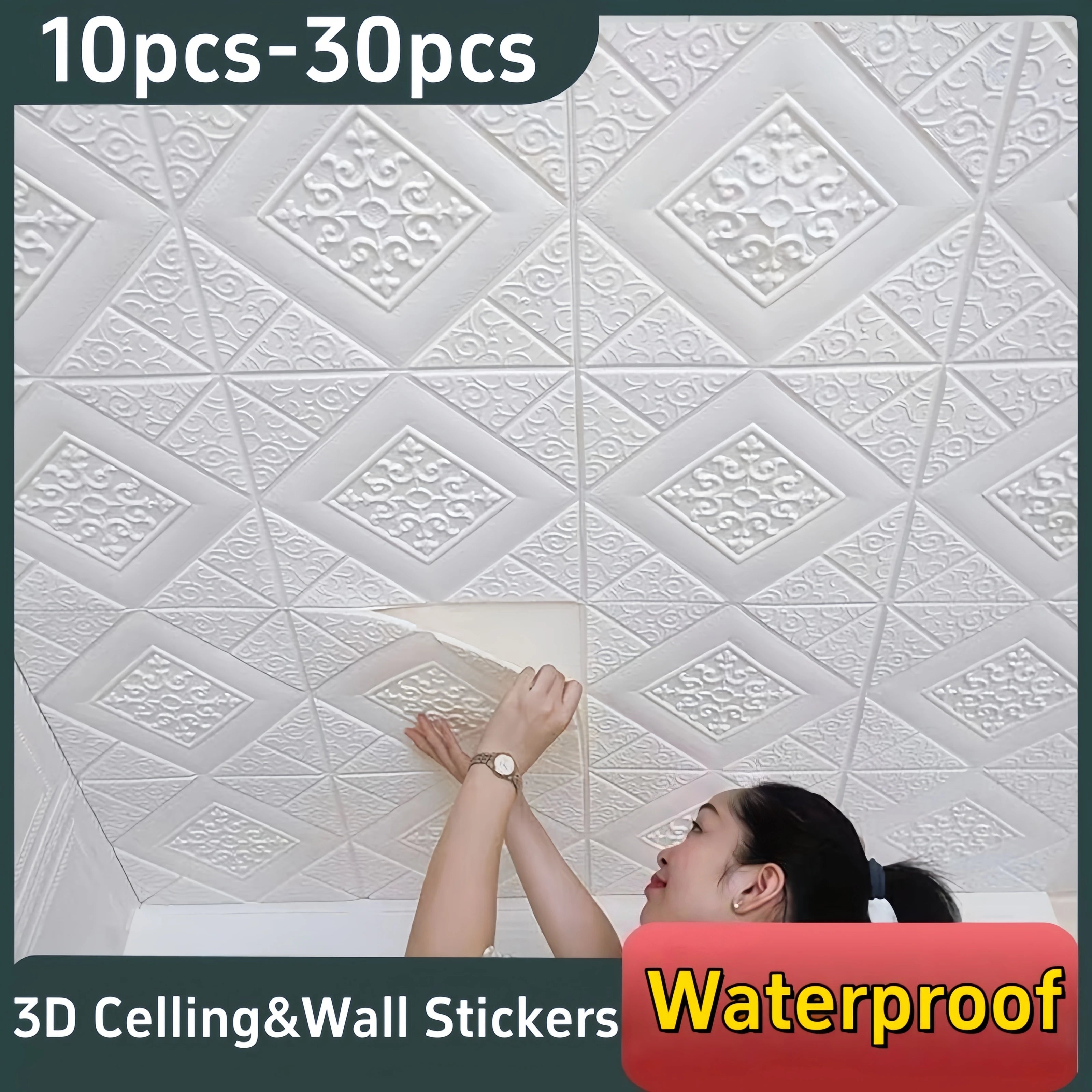 Vintage Embossed Brick Wall Sticker 35x35cm 10- Waterproof Wallpaper Qme