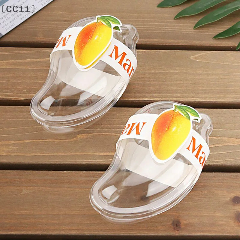 CC1110Pcs Creative Mango Shape Disposable Dessert Cake Plastic Cup Qme
