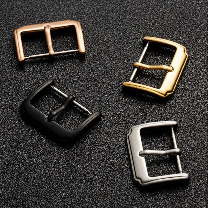 Watch Belt Buckle Stainless Steel Buckle Watch Accessories Fit Leather Belt Watch Watch Parts Stainless Steel Pin Buckle DIY Qme