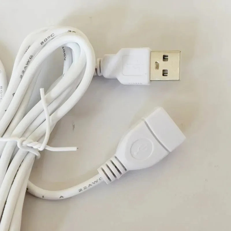 3PCS LED Strip Light 5V USB Cable with Touch Switch Dimmable Monochrome Power Supply Line Qme