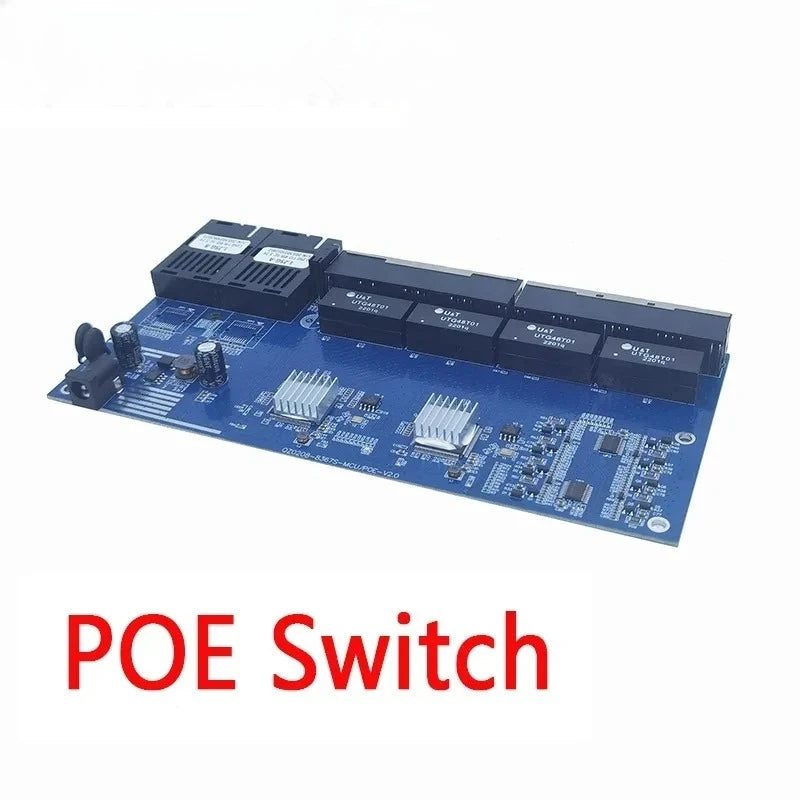 1PCS Gigabit 2 Optical 8 Electrical Ports 2 Gigabit SFP Ports 8 10/100/1000Mbps RJ45 Ports Support 5-12V Power Input Qme