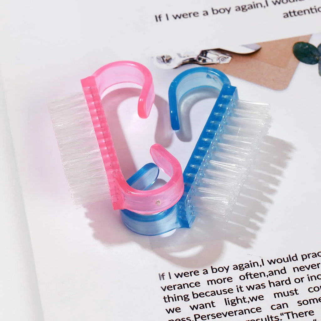 10 Handle Grip Nail Brush Soft Remove Dust Lot Plastic Cleaning Tool Qme