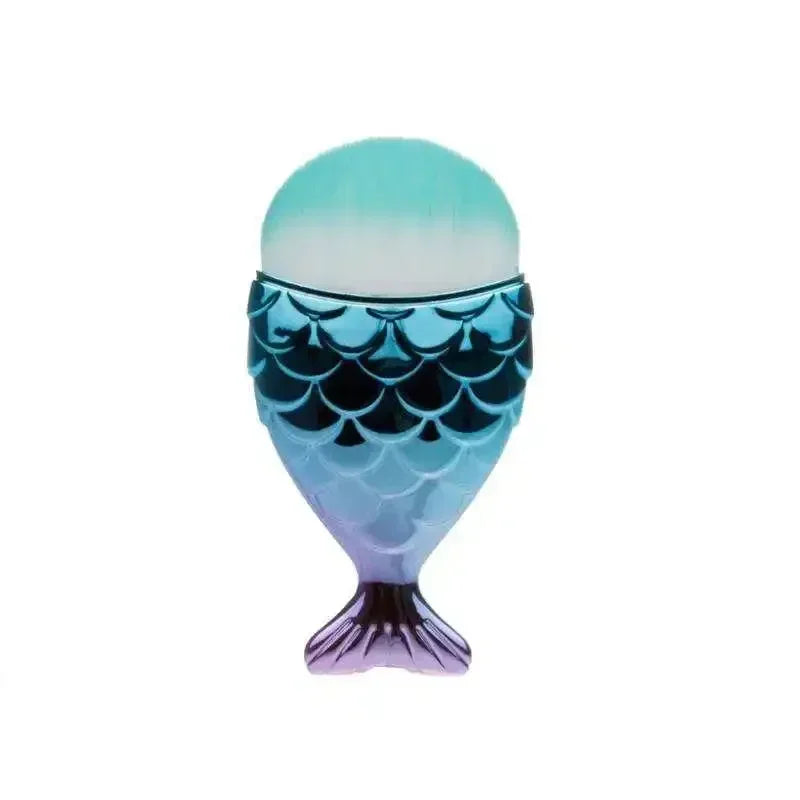 Fish Tail Shape Nail Brush Fishtail Bottom Cosmetic Brushes Soft Cleaning Dust Powder Nails Care Manicure Tool Nail Brushes Qme 1