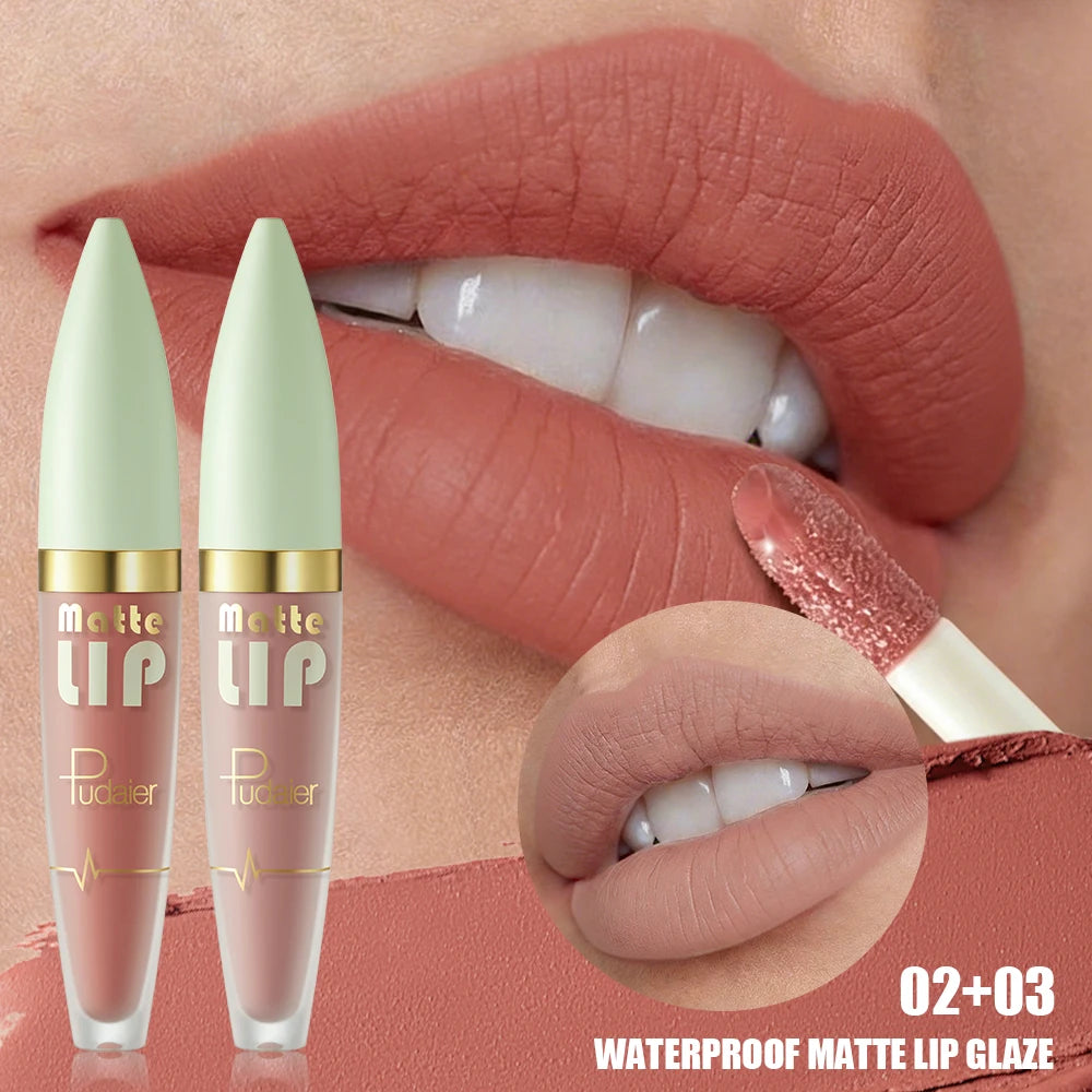 Matte Lip Glaze Waterproof Long Lasting Pigment Smooth Liquid Qme