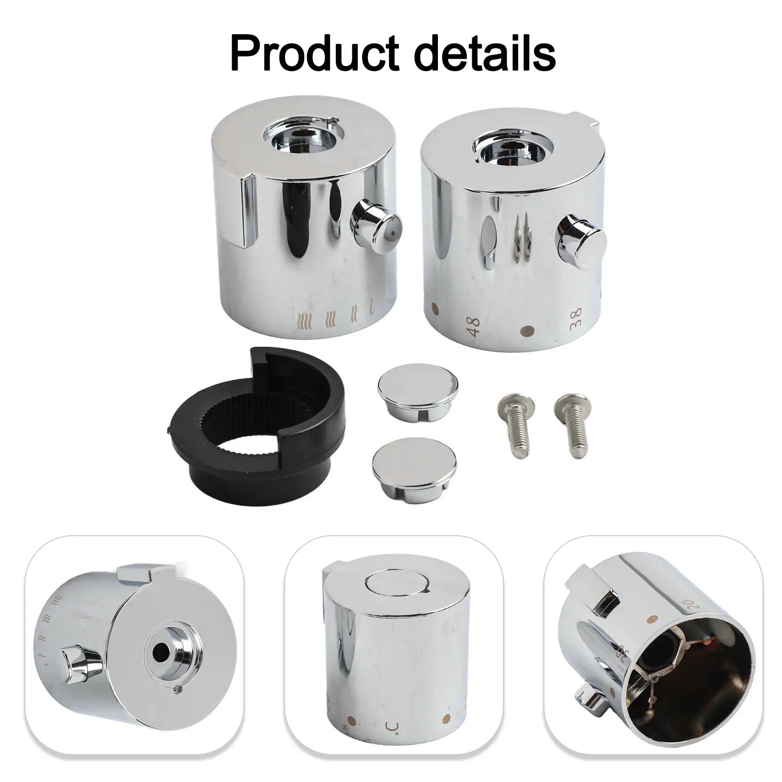 Shower Temperature Control Handle Knob Thermostatic Bath Mixer Chrome Qme
