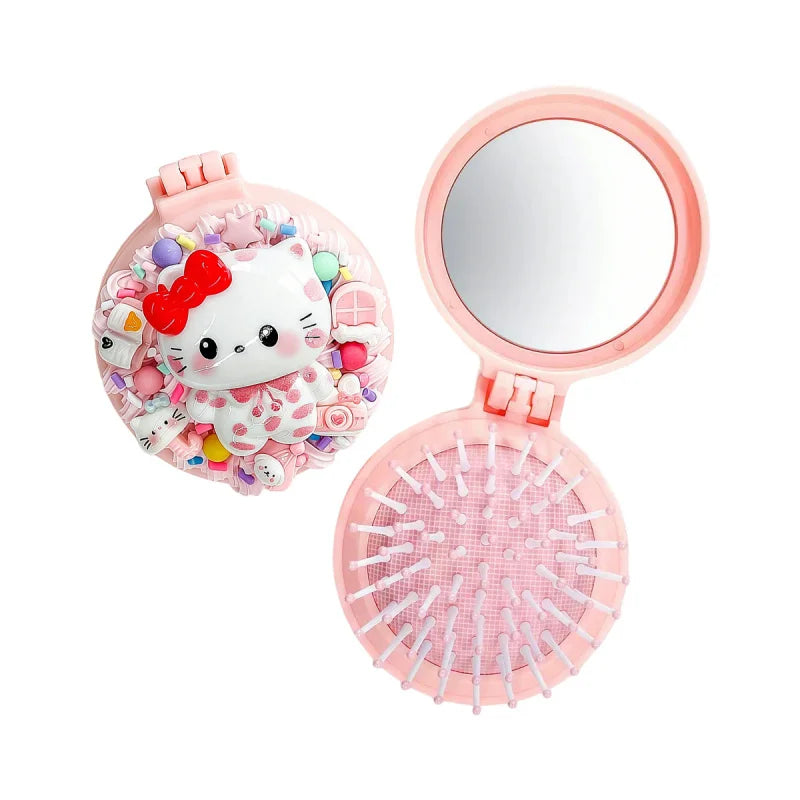 Hello Kitty Kuromi DIY Mirror Cushion Comb Craft Make Own Cute Qme
