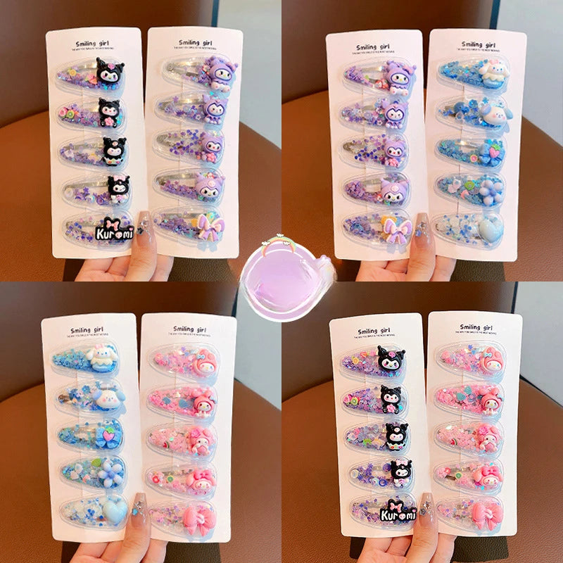 Hello Kitty Kuromi Hair Clip Student-style BB Clips Bangs Sides Qme