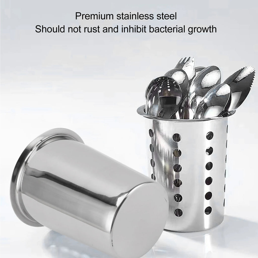 Stainless Steel Utensil Holder Large Capacity Mess Proof Kitchen Utensil Holder for Countertop for Knife for Chopsticks Qme