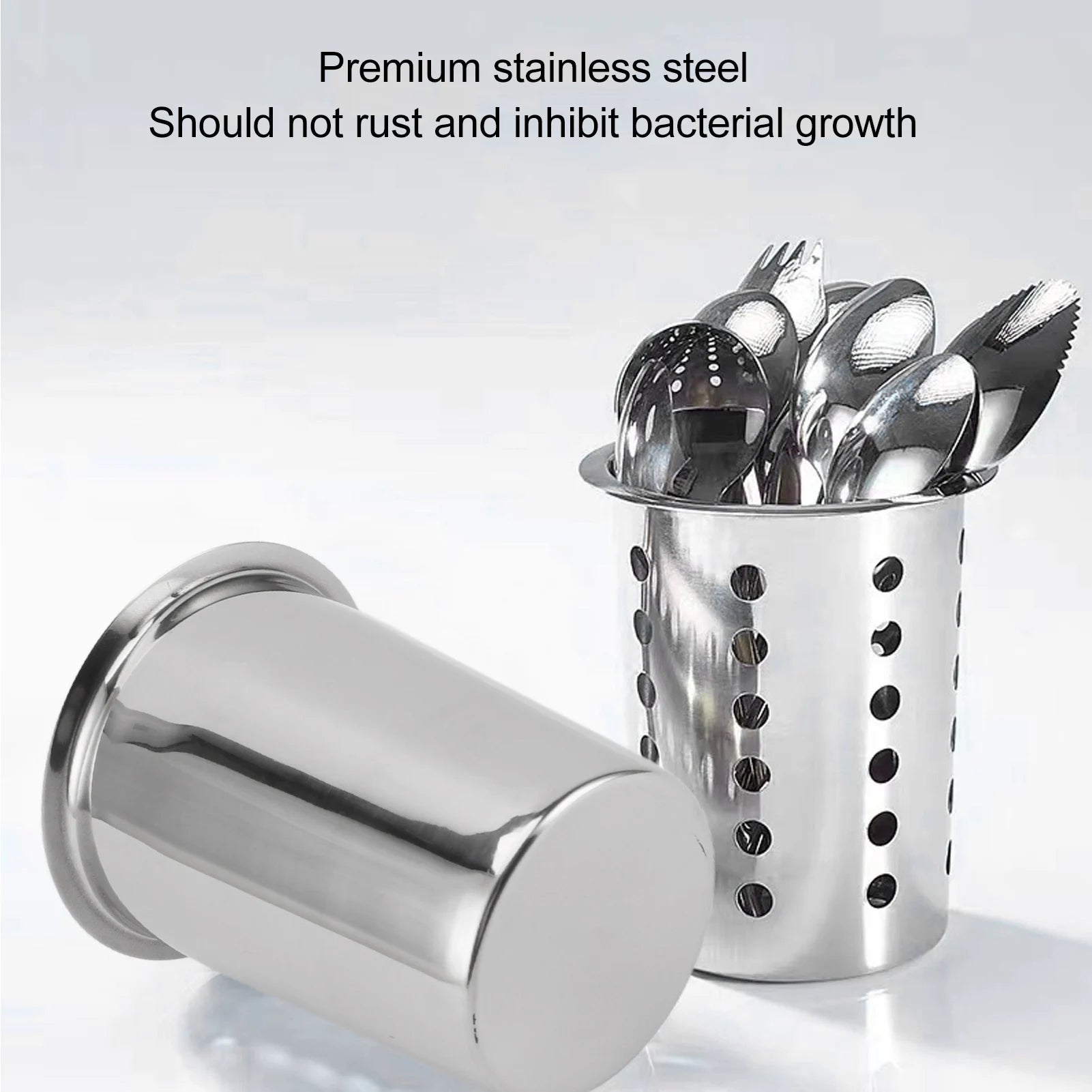 Stainless Steel Utensil Holder Large Capacity Mess Proof Kitchen Utensil Holder for Countertop for Knife for Chopsticks Qme