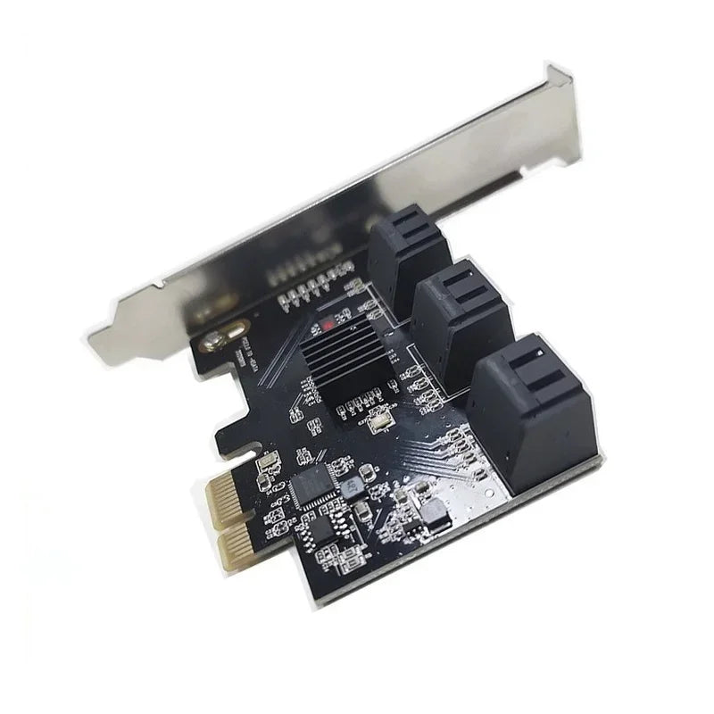6-port SATA PCI-E Transfer SATA3.0 Expansion Card 6-port 6G Transfer Card Pcie To SATA Expansion Qme black