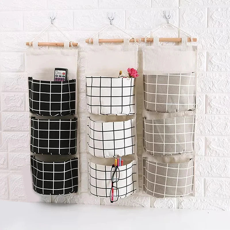 Wall Hanging Storage Home Three-pocket Bag Dormitory Qme