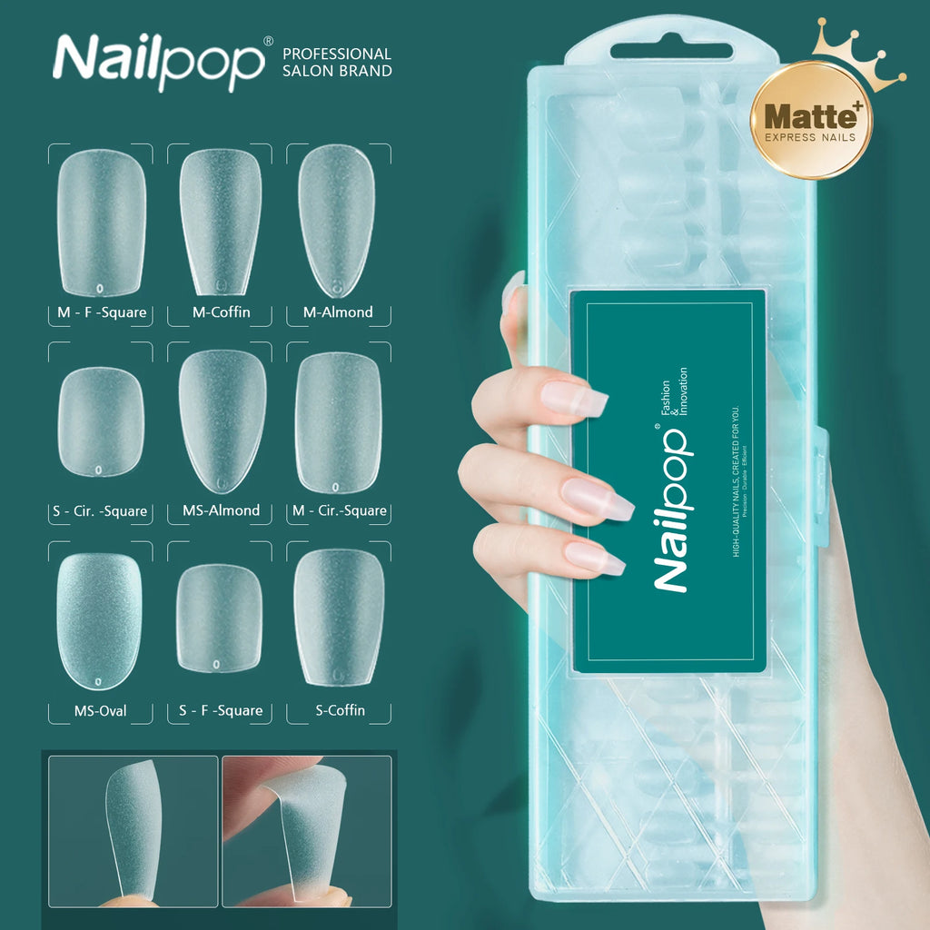 Nailpop Soft Matte False Nail Tips No File Required Durable Premium Qme