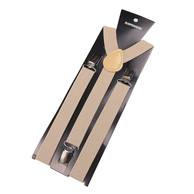Unisex Elastic Leather Suspenders Braces Men Women Black Blue Red