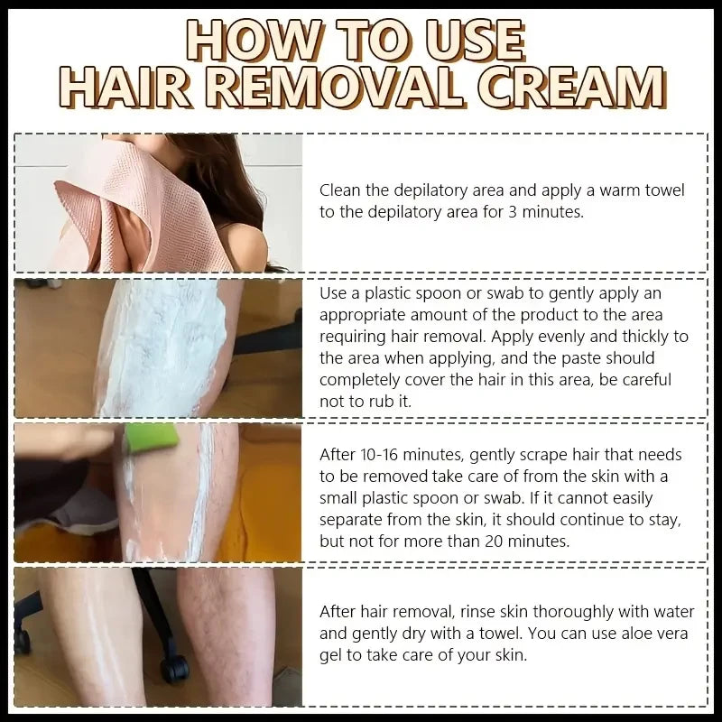 Gentle and Soothing Hair Removal Cream for Sensitive Skin - Alcohol-Free, Suitable for Underarms and Bikini Area, Painless Hair Removal for Women, 1-Pack Qme