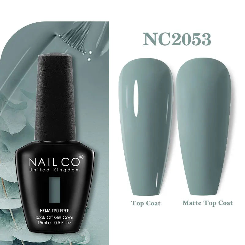 NAILCO Green Series Dark Gel Nail Polish Lasting Hybrid Base Matte Qme 2053