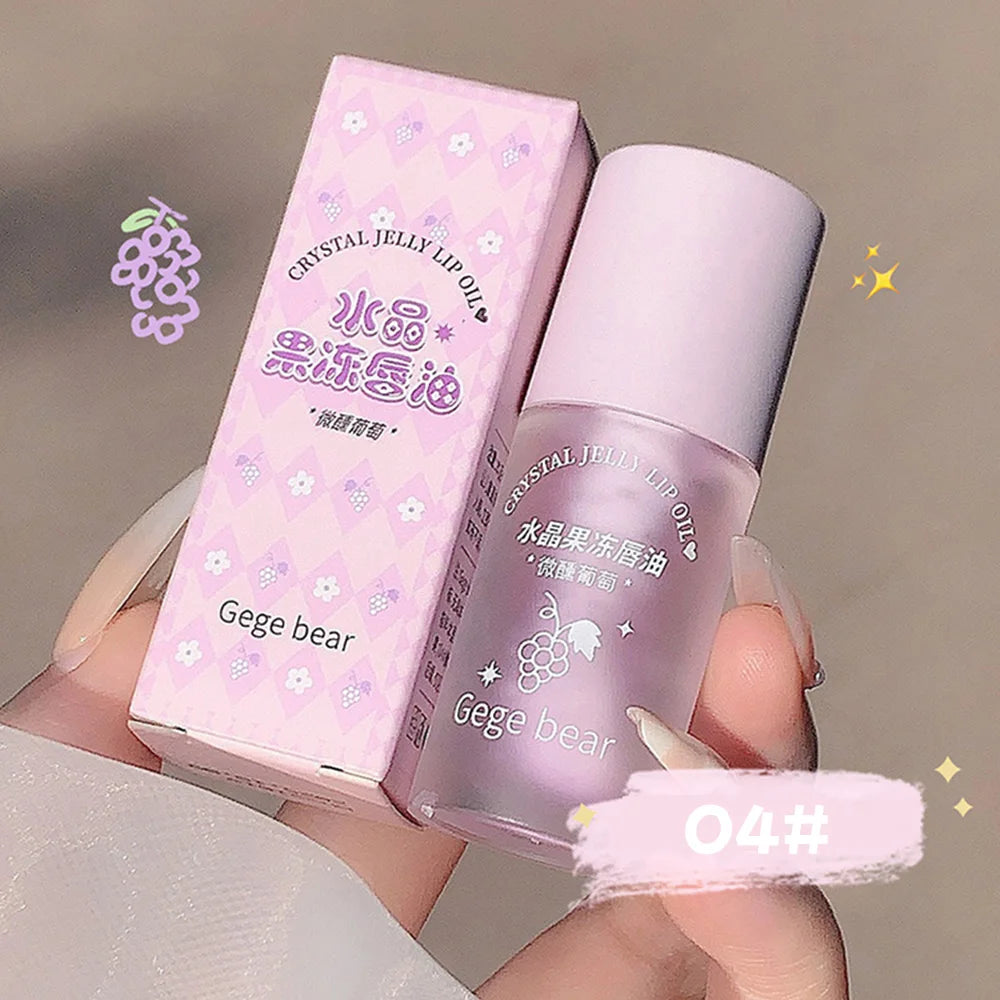 Gege Bear Crystal Jelly Fruit Lip Oil Peach Grape Avacado Hydrating Qme GX1001-4
