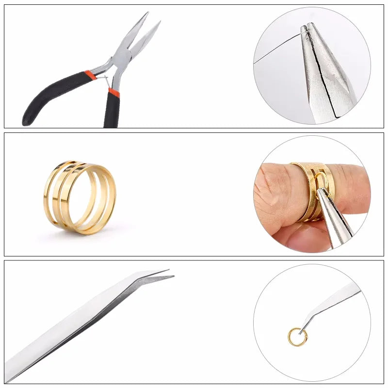 Alloy Accessories Jewelry Findings Set Earring Making Kit Lobster Clasp Open Jump Rings Repair Tools DIY Jewelry Making Supplies Qme