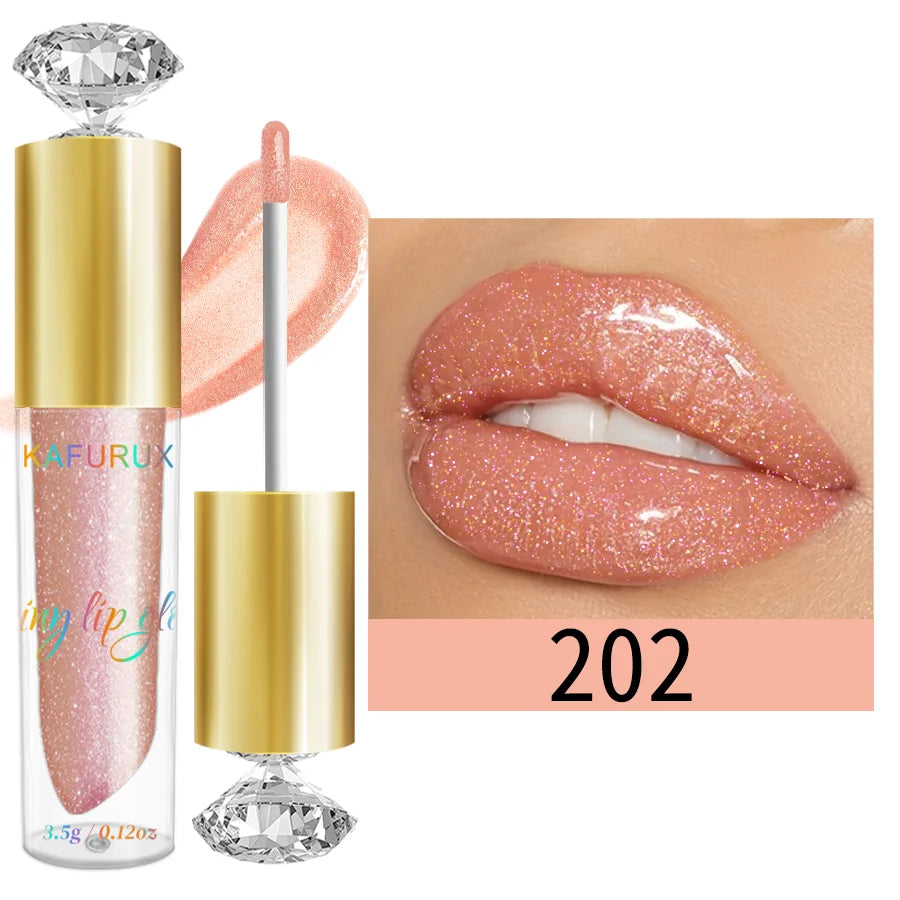 9 Colors Moisturizing Diamond Shimmer Glitter Lip Gloss Makeup Qme 202