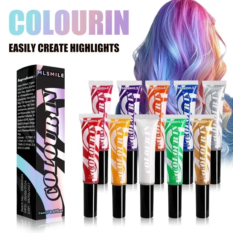 One-off Temporary Hair Coloring Disposable Hair Coloured Chalk Wax for Hair Cover Fashion Design Washable Non-toxic Beauty Tools Qme