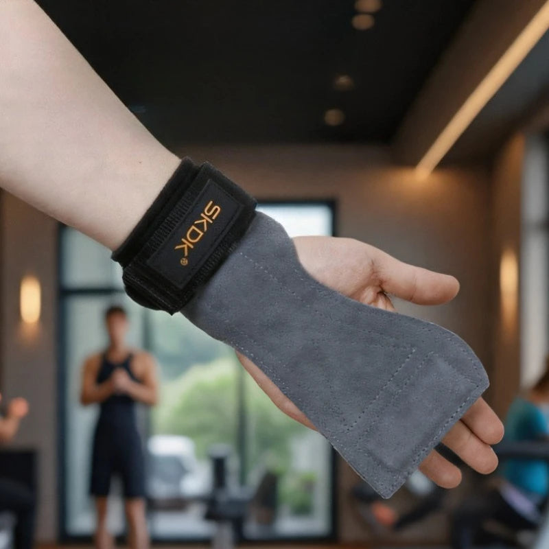 Cowhide Power Training Wrist Guards Palm Support Gym Strength Workout Qme