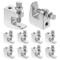 A02F-Iron Beam Clamp 10 Pcs UNC 3/8" 3/4" Jaw Openings Vertical Pipe Support Wall Ceiling For Copper PVC Tubing Qme Default Title